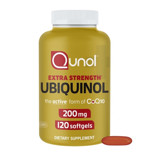 [BRSRO2YCCMDRSAI2] Qunol Ubiquinol CoQ10 200mg Softgels, Powerful Antioxidant for Heart and Vascular Health, Essential for Energy Production, Natural Supplement Active Form of CoQ10, 120ct Softgels
