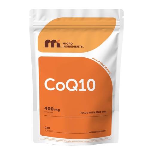 [BRSREYIPDMOQI3L3] Micro Ingredients CoQ10 400 mg Per Serving, 240 Softgels | Made with Coconut MCT Oil | Coenzyme Q10 (Ubiquinone) | Non-GMO