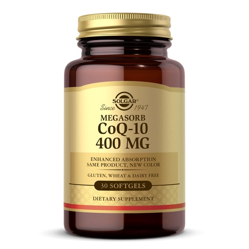 [BRSWIYL6CEJWM2QV] Solgar Megasorb CoQ-10 400 mg, 60 Softgels - Supports Brain Function - Coenzyme Q10 Supplement - Enhanced Absorption - Gluten Free, Dairy Free - 60 Servings