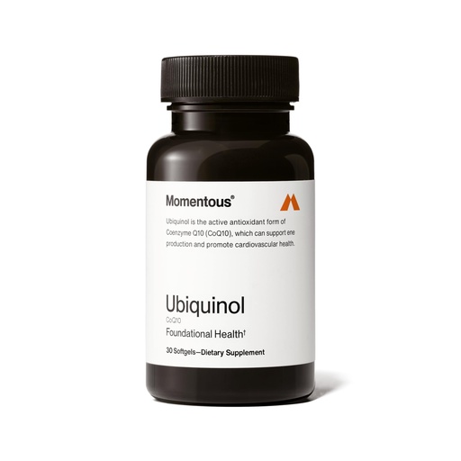 [BRSREY37BEFWEAI4] Momentous Ubiquinol - 42 g Plant-Based CoQ10 Softgel Supplement for Foundational Health Support - NSF Certified for Sport - GMO- & Gluten-Free - 30 Servings