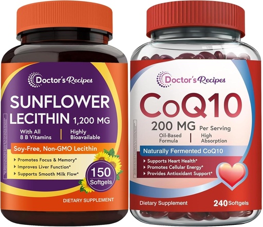 [BRSRGYYECMIAIAI2] Doctor's Recipes CoQ10 200mg & Sunflower Lecithin 1200 mg