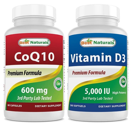 [BRSRMBAROB5AOCD5] Best Naturals CoQ10 600 mg & Vitamin D3 5000 IU
