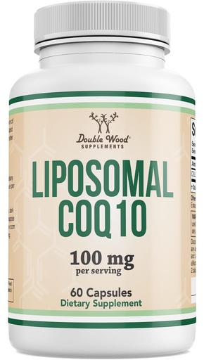 [BRSREAYKCMIAI3LL] Liposomal CoQ10 Supplement for Antioxidant & Energy Support (100mg Per Serving, 60 Day Supply), Third Party Tested, Vegan Safe, Non-GMO by Double Wood