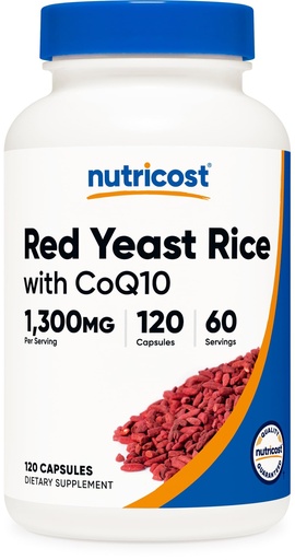 [BRSW2HYTCQFWG2TK] Nutricost Red Yeast Rice with CoQ10 1300mg, 120 Capsules, 60 Servings - Non-GMO, Gluten Free