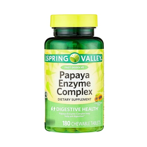 [BRSREHAROUCWAGQV] Papaya Enzyme Complex Chewable – 180 Tablets, Papaya Digestive Enzymes Chewable, Papaya Pills for Digestion, Vegetarian Formula, Gluten Free, Papain and Bromelain Enzyme (Pack of 1)