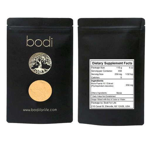 [BRSRO2QEBEORYD3X] bodi : Muira Puama Powder | 4oz to 5lb | 100% Pure Natural Hand Crafted (4 oz)