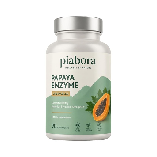 [BRSRGCTRBYPRSCLZ] Piabora Papaya Enzyme Chewables, 90 Tablets