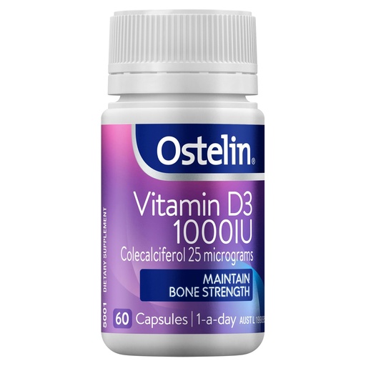 [BRSWGZA7CUPR6HTJ] Ostelin Vitamin D3 for Keeping Bones and Muscle Healthy and Strong - Boost Your Immune System - 1000IU - 1 Daily Supplement - 60 Capsules