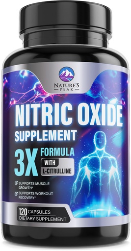 [BRSRABT5DIMGOAD2] Extra Strength Nitric Oxide Booster - 3X Strength L-Arginine, Citrulline, & Beta Alanine - Premium Nitric Booster Natural Energy, Muscle & Heart Support, Bottled in USA for Men & Women - 120 Capsules
