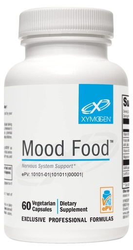 [BRSWIYIZCF4A22LG] XYMOGEN Mood Food, 60 Capsules | Supports Relaxation and Healthy Mindset, Serotonin Support Complex for Nervous System Health, Active Folate and 5-MTHF