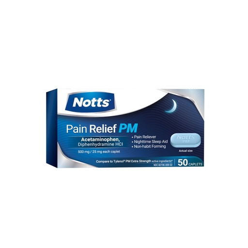 [BRSRACADAUMQKAIV] PM Extra Strength Nighttime Relief Caplets, 500 mg Acetaminophen 25 mg Diphenhydramine HCl, 50 Count for Nighttime Aches, Headaches and Body Discomfort