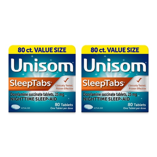 [BRSREEITBYIREDLU] Unisom SleepTabs, Nighttime Sleep-aid, Doxylamine Succinate, 80 Tablets, 2 pk