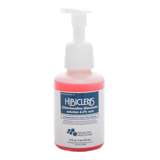 [BRSWGFLRAENQYCA3] Hibiclens Antiseptic/Antimicrobial Skin Cleanser 16 oz. Liquid NonSterile Pump Bottle 12 per Case 57516
