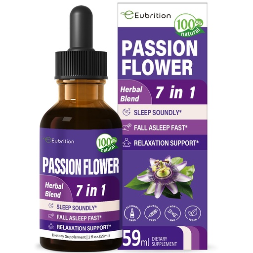 [BRSRAZL7BAFAKGQ6] Passion Flower Extract Tincture for Sleep Support, Natural Herbal Formula with Valerian Root Chamomile Extract Support Sleep Soundly & Relaxation. High Bioavailability Supplement.2oz