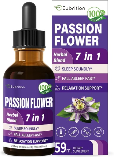 [BRSRAZL7BAFAKGQ6] Passion Flower Vedelik tilgad Sleep Support, Natural Taimne valem Valerian Juur Kummel Väljavõte Toetus Sleep Soundly & Lõõgastav. Kõrge biosaadavuse täiendus.2oz