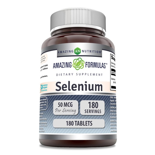 [BRSWIBA4PIAB63Y3] Amazing Formulas Selenium 50 Mcg per Serving | 180 Tablets Supplement | Non-GMO | Made in USA