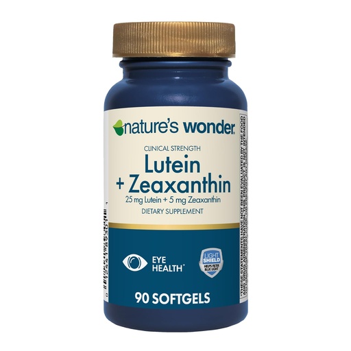 [BRSREGT6BZ7GC3TX] Nature's Wonder Clinical Strength Lutein 25 mg with Zeaxanthin 5 mg softgels for Adults, Supports Vision & Eye Health, Gluten Free, No Artificial Colors 90 Days Supply