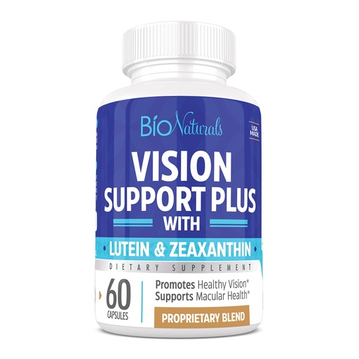 [BRSWGFT2BYNAM3L2] Eye Vitamin Supplement with Lutein, Zeaxanthin, Lycopene, Bilberry, Quercetin & More - All Natural Proprietary Blend Supports Vision & Macular Health - 60 Veggie Capsules