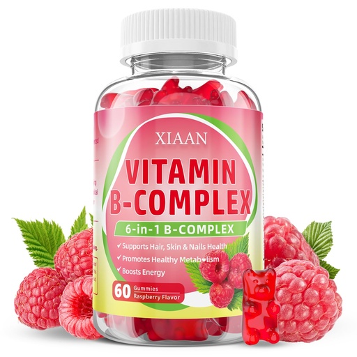[BRSRGZIPOB6WM3A6] Vitamin B Complex Gummies for Women & Men - Vitamin B12, B1, B2, B3, B5, B6, B-Complex Vitamin Supplements for Energy & Immune Support, Sugar-Free/Vegan/Gluten-Free, Raspberry Flavor 60 Count