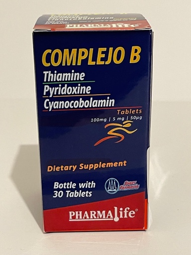 [BRSREYIRAENRGAIV] Complejo B (B-Complex) – Vitamin B1, B6, B12 Tablets – Dietary Supplement – 30 Tablets – 1 Month Supply