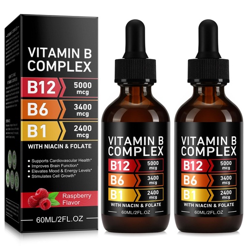 [BRSREEIPOQPRQDLF] Frovetani 2PCS Organic Vitamin B Complex,B Complex Vitamins for Women, Vitamin B Complex Liquid, Vitamin B12 Methylcobalamin,Vitamin b6,B1,B9 for Metabolic Health Support, Vegan, Non-GMO, Gluten Free