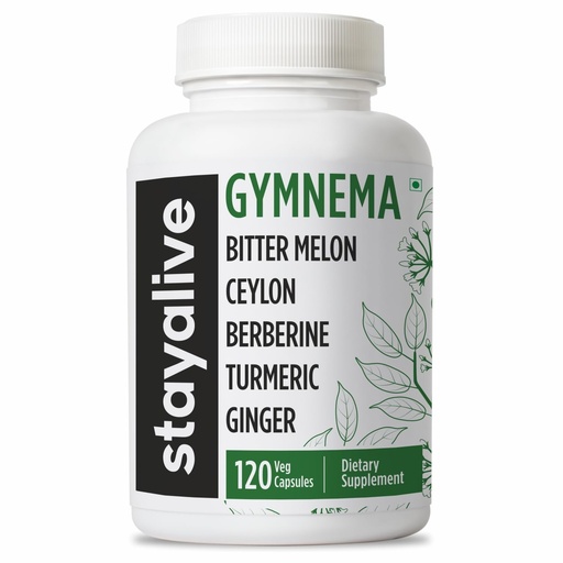[BRSRE2TRPIHAACTF] STAY ALIVE Gymnema Sylvestre 25:1 Extract, 120 Capsules with Bitter Melon, Ceylon Cinnamon, Berberine, Turmeric, Ginger, Amla Powder and Fenugreek, Non-GMO & Gluten Free Gymnema Sylvestre Supplement