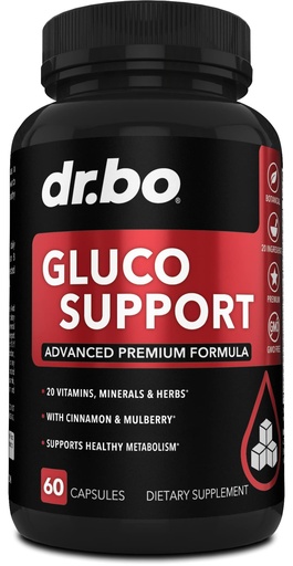 [BRSW2GIYBEBRM2Y7] Gluco Support Supplement Capsules - Boost Metabolism Supplements, Vitamin Herbal Formula Pill - Ultra Balance Optimizer Vitamins, Chromium, Cinnamon, Bitter Melon Leaf, Gymnema, Vanadium - 60 Pills