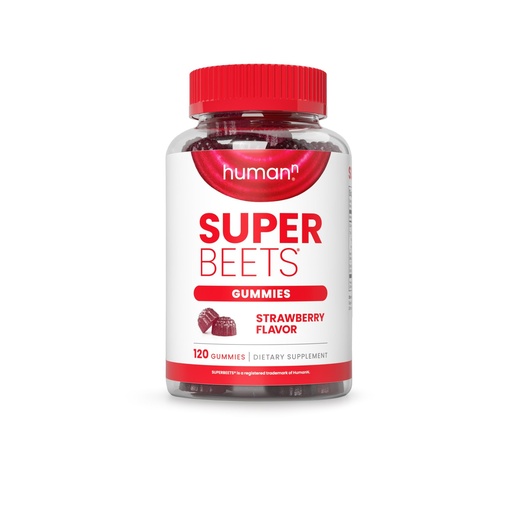 [BRSRAATYCIIAKH3K] Humann SuperBeets Strawberry Heart Gummies - Beetroot & Grape Seed Extract, 120 Count