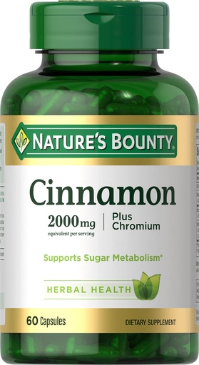 [BRSWIYDQCAFQMYLG] Nature's Bounty Cinnamon Plus Chromium Capsules, 60 Count