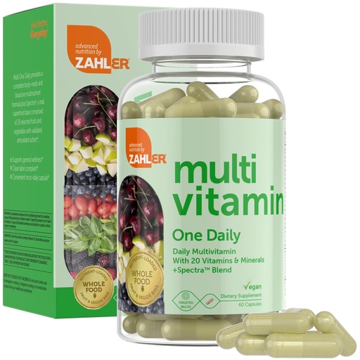 [BRSWYBIBA56BQG36] Zahler - One Daily Vegan Multivitamins for Women & Men (60 Count) Kosher Essential Vitamins & Minerals with Whole Food Spectra Blend - Vegetarian and Vegan Vitamins for Adults