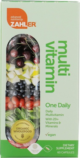 [BRSWYBIBA56BQG36] Zahler - One Daily Vegan Multivitamins for Women & Men (60 Count) Kosher Multivitamin - Essential Vitamins & Minerals with Whole Food Spectra Blend - Vegetarian and Vegan Vitamins for Adults