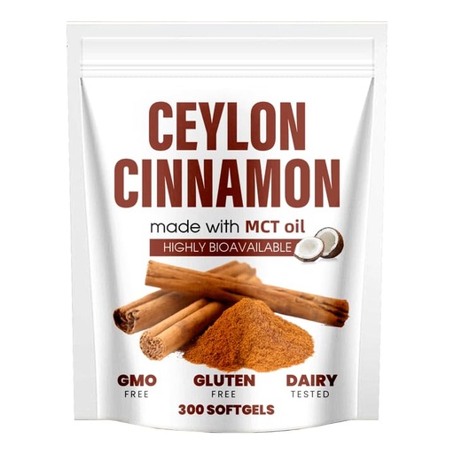 [BRSRECQOCIPBGCTF] Lirae Ceylon Cinnamon Softgels,300 Softgels Equivalent with Mct Oil,Extra Strength Cinnamon Supplements,Non-GMO, Gluten Free (1)