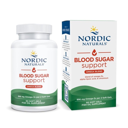 [BRSWIYAKCIOGC236] Nordic Naturals Omega Blood Sugar, Lemon - 60 Soft Gels - 896 mg Omega-3 + Alpha-Lipoic Acid & Chromium - Metabolism - Non-GMO - 30 Servings
