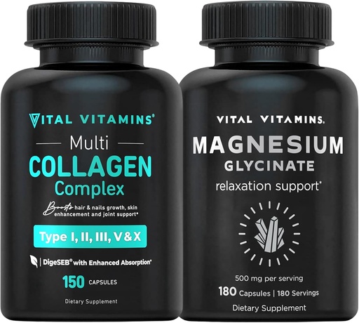 [BRSRAHYPDINREGTF] Vital Vitamins Multi Collagen Capsules + Magnesium Glycinate Capsules
