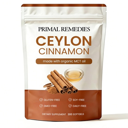 [BRSRGAD5DMORAYL3] Ceylon Cinnamon Made with MCT Oil | Non-GMO, Gluten-Free & Soy-Free - 300 Softgels (1 PCS)