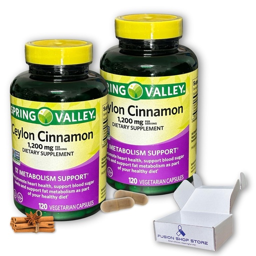 [BRSROZQTBEARMHYZ] Ceylon Cinnamon 1200mg- 120ct Capsules (Pack of 2)