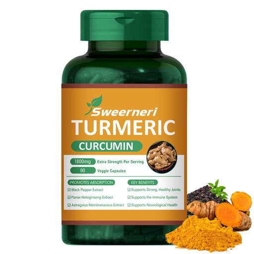 [BRSREZAECAPA2FL3] Turmeric Curcumin 1800mg with 95% Curcuminoids & Black Pepper – High Absorption Formula for Joint, Inflammation & Immune Support – Extra Strength, Vegan, Non-GMO – 90 Capsules