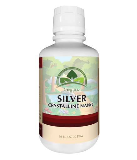 [BRSWG23RAQMWM3DZ] Organa Crystalline Nano Colloidal Silver - Ultra Pure Silver Liquid for Immune Support - Ultimate Bio Active Supplement Solution - Plata Coloidal - 16 Ounces - 30 PPM