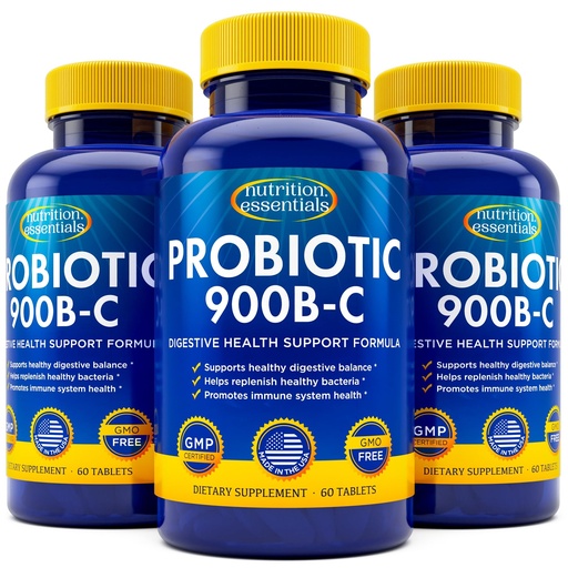 [BRSWIHT2BEORYCDM] Probiotics for Women and Men with Natural Lactase Enzyme & Prebiotic Fiber for Digestive Health - 80percent + Stronger Supplement for Gut Health Support - 3 Count of 60 Tablets