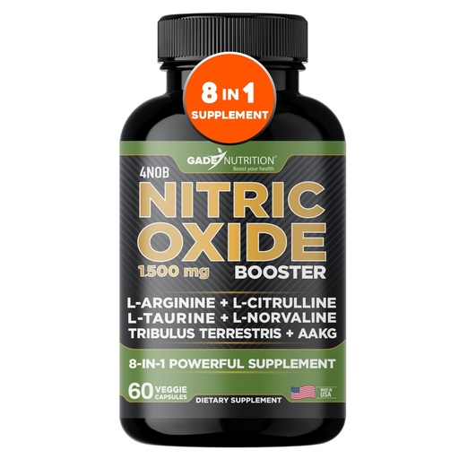[BRSROHQYCQOWKA33] Gade Nutrition Nitric Oxide Supplement L Arginine Capsules – Energy, Endurance & Performance - Pre Workout - Muscle Builder - with All Essential Amino Acid and Maca Root