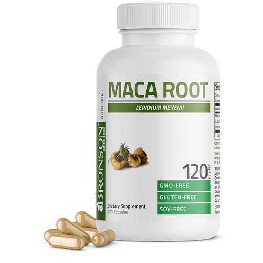 [BRSRMBL5CQBRO2T3] Bronson Maca Root Lepidium Meyenii Non-GMO, 120 Vegetarian Capsules