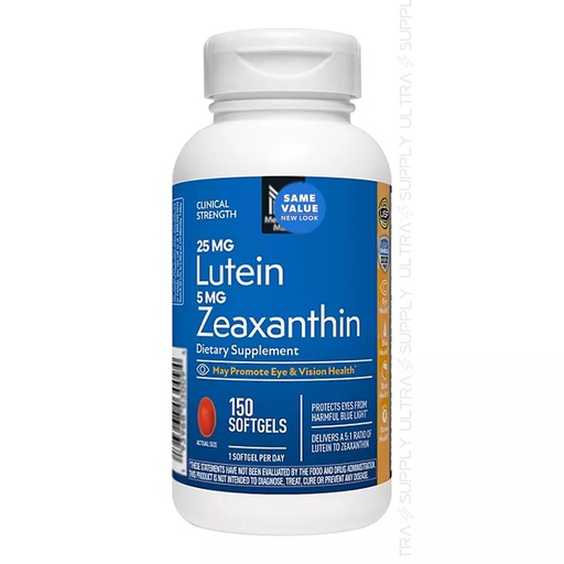 [BRSRACA5A4NQACT4] Members Mark Lutein with Zeaxanthin, 25 mg & 5 mg, (150 Count.) – Supports Eye & Vision Health, Blue Light Protection, USP Verified
