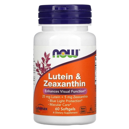 [BRSWGYYPOYFRUH3O] Now Supplements, Lutein & Zeaxanthin with 25 mg Lutein and 5 mg Zeaxanthin, 60 Softgels (2 Pack)