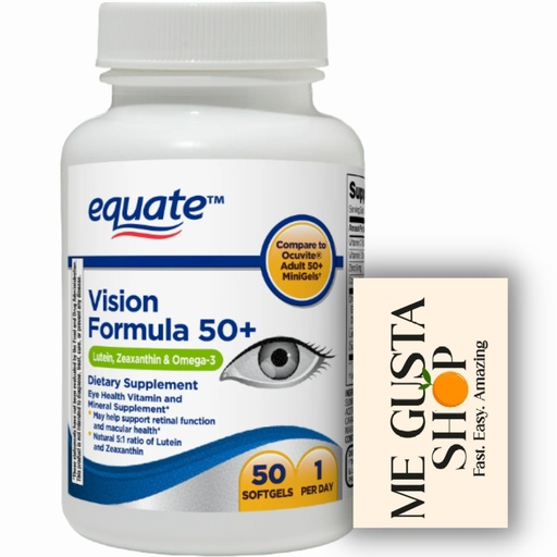 [BRSRABALAAIROFL3] Vision Formula with Lutein 50+ Tablets Equate, 50 Count with Lutein, zeaxanthin, and Omega-3 + me Gusta Sticker