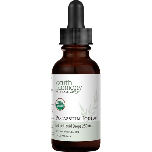 [BRSW2A36BEIGACA6] USDA Organic Potassium Iodide 250 mcg Liquid Supplement (6 Month Supply) – 0.253% Elemental Iodine – Dietary Iodine Support – Vegan, Gluten-Free (1 Oz)