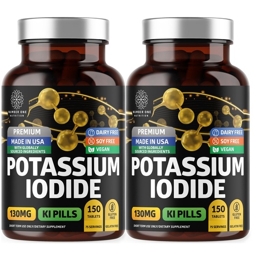 [BRSRMBAOOAJRMCQ4] Premium Potassium Iodide Tablets, Natural KI Pills to Support Immunity, 130 mg per Serving, 300 Count