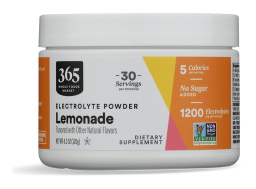 [BRSRAFANOADRE3Q7] 365 By Whole Foods Market, Electrolyte, Lemonade, 30 Servings, 5.46 Ounce