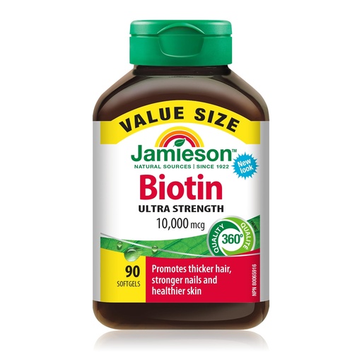 [BRSWYZT4OEHBYHT3] Jamieson Biotin 10,000 mcg Value Size 90 Softgels