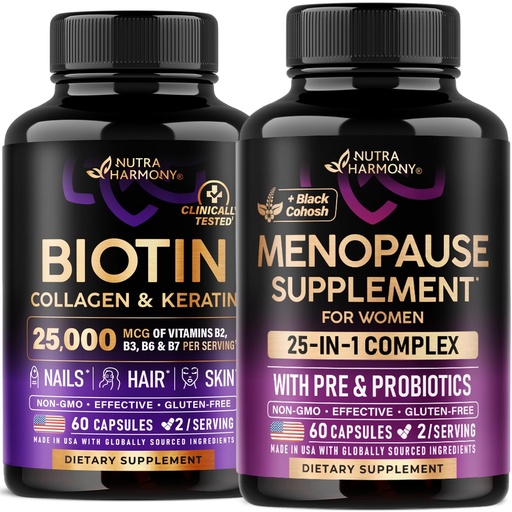 [BRSREEIOCR5AYCIV] NUTRAHARMONY Biotin, Collagen, Keratin & Menopause Capsules