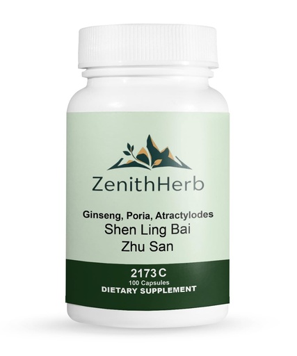[BRSRGHQQDJ6GM3Q6] ZenithHerb-Shen Ling Bai Zhu San/Ginseng Poria Atractylodes, Traditional Chinese Herbal Supplement, 100 Capsules/Bottle, 2 Bottles